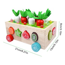 Chiluxendo Montessori Toy from 1 Year, Motor Skills Toy, Baby Wooden Carrot Harvest, Wooden Toy Montessori Wooden Toy, for Toddler Travel