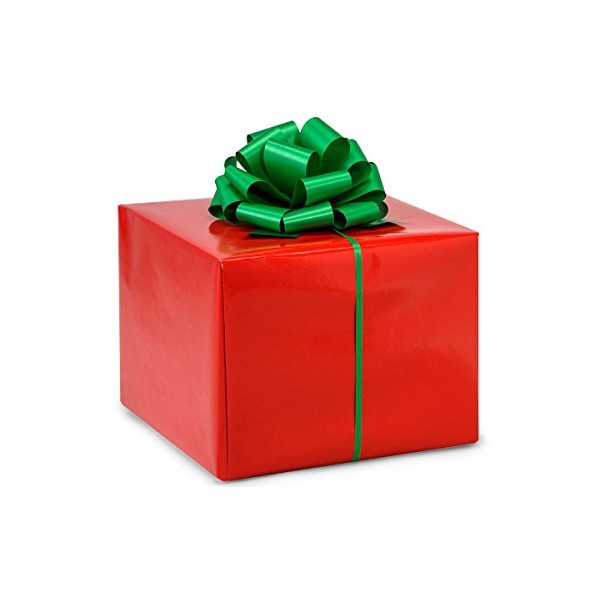 RED Recycled Gloss 24"x85'Solid Color Gift Wrap Cutter Box (2