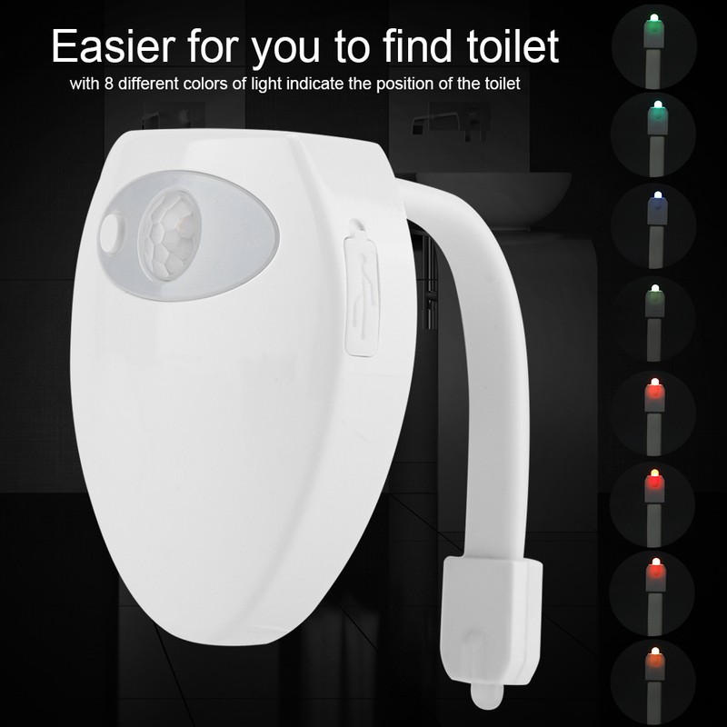Rechargeable Toilet LED Motion Induction Bathroom Night Light Sensor with