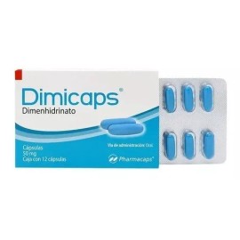 Dimicaps Mareo Y Nauseas: Dimenhidrinato 50mg Con 12 Capsulas