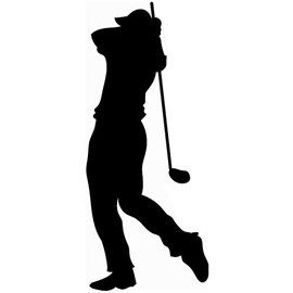 SP12664 Golfer Swinging Silhouette Cardboard Cutout Standee Standup