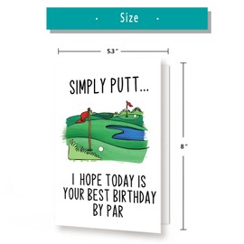 YiKaLus Funny Golf Birthday Card for Men, Snoopy Sports Bday Gifts for Dad Uncle Husband Brother, I Hope Today Is Your Best Birthday By Par