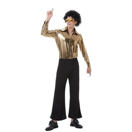 Costume Bay Mens 1960s 70s Fashion Hippie Retro Attire Flower Costume Groove Psychedelic Chic Vintage Hippie Throwback Look Bohemian Vibe Nostalgic Ensemble (Disco King Costume, XL)