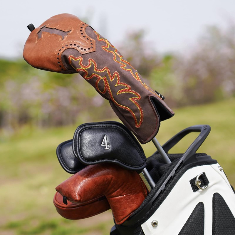 Craftsman Golf Cowboy Western Retro Brown Durable Golf Driver Headcover