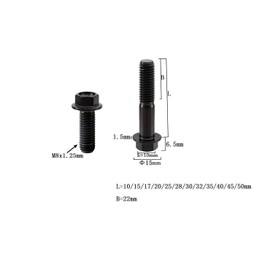 RISON Titanium Bolts M8 x 1.25 x 50 mm Titanium Screws TC4 Flange Hex Screw Black Titanium Flange Screw for Motorcycle, Car, Modification Hex Head Titanium Screws Pack of 5