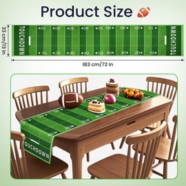 Football Touch Down Table Runner,American Football Court Table Runner,Touch Down Football Birthday Party Decorations for Kitchen Dining Home Table Football Themed Party Supplies (13 X 72 Inch)
