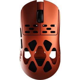 AJAZZ AM3 MAX 0.08 oz (2.4 g) Wireless, 1.7 oz (49 g), High Performance Gaming Mouse, Symmetrical, Supports 8 KHz Polling Rate, Magnesium Alloy, Lightweight, PAW3950 APEX Sensor (Red)