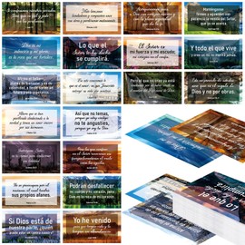 Motiskyy 200 Pcs Spanish Prayer Cards Unique Christian Cards with Inspirational Bible Verses and Mini Scripture Inspirational Spanish Christian Gifts for Daily Encouragement, 20 Styles(Landscape)