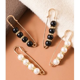 Pack of 8 women's brooch pin sweater scarf clips, women's brooch pins, sweater scarf clips, faux crystal and pearl brooches, suitable for wedding bouquet brooch, banquet dress brooch