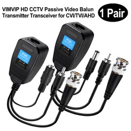 Passive Video Balun 24 Pairs Passive Video Power Balun Audio Connector 720P -2MP BNC to RJ45 Network Transceiver Cat5e/6 BNC to ethernet Adapter AHD/TVI/CVI/CVBS For Full HD Security Camera System