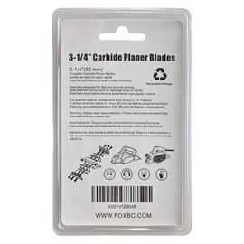FOXBC 3-1/4 Inch 82mm TCT Carbide Planer Blades Replacement For Makita N1900B, KP0810, XPK01, DeWalt D26676, DW6655, DW680, Bosch 1594 PA1205, Ryobi and most Hand-Held Planer