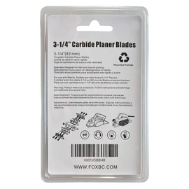 FOXBC 3-1/4 Inch 82mm TCT Carbide Planer Blades Replacement For Makita N1900B, KP0810, XPK01, DeWalt D26676, DW6655, DW680, Bosch 1594 PA1205, Ryobi and most Hand-Held Planer