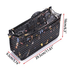 IGNPION Printed Handbag Insert Organiser with 13 Pockets, Expandable Zipper Bag, Shopping Bag, Organiser, Nappy Bag, Insert with Handle, girls