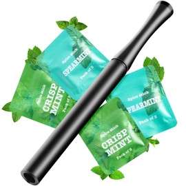 Boderi Quit Inhaler Aluminum with 4 Packs Double Mint Spearmint Flavored Cotton Cores, Help Form Good Habits