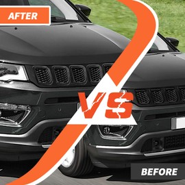 Rejilla de repuesto para parrilla compatible con Jeep Compass 2021 2022 2023 Trailhawk/Limited/Latitude/Altitude/Sport (Negro)..