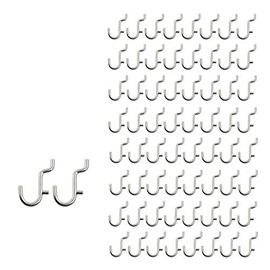 i-FKM 100PCS Metal Pegboard J Hook Accessories Peg Board Wall Display Assortment for Jewelry Organizer Hanging Tools
