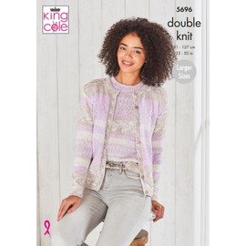 King Cole 5696 Knitting Pattern Womens Cardigan and Sweater in Fjord DK
