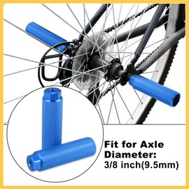 REPAIROCK Pair Aluminum Alloy Rear Foot Pegs Footrests Universal Blue for BMX MTB Bike Bicycle Fit 3/8 Inch Axles Auto Replacement Parts
