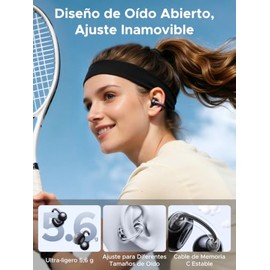 UGREEN ClipBuds 2 Audífonos Inalámbricos de Oído Abierto 48H DNN (Negro)