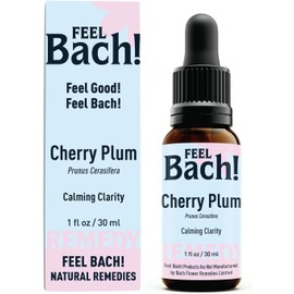Feel Bach! Natural Homeopathic Remedy - Cherry Plum Dropper Flower Essence for Calming Clarity, Peaceful Insight, Gentle Understanding Vegan, Gluten & Sugar-Free, Non-Habit Forming, 30ml (1 fl oz)