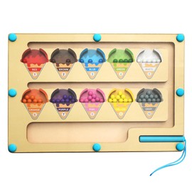 Aomhrek Magnetic Game Labyrinth, Montessori Sorting Game for Children, Educational Toy from 3 4 5 Years, Magnetic Labyrinth for Colours and Numbers, Colourful Magnetic Ball Maze for Preschool Children