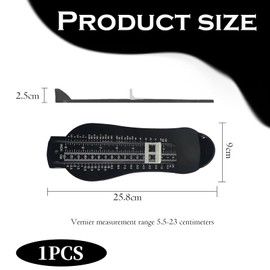 1 Pc Foot Measure For Children Uk, Kids Foot Measure Uk, Foot Measure Uk, Size Measuring Tool For Children, Accurate Foot Length Measurement For Shoe Fitting, Easy-To-Use Foot Measuring Gauge(Black)