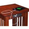 AFI Mission Solid Wood End Table with Built in Device