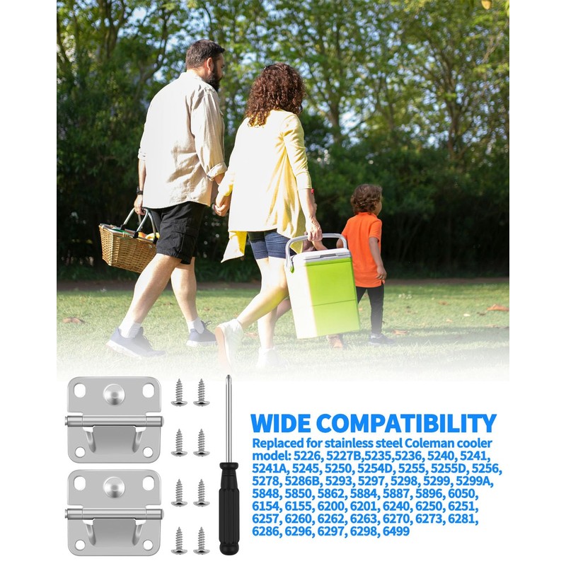Cooler Stainless Steel Hinge Replacement for Coleman, Camping Coolers Accessories