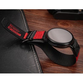 Torbollo Nylon Velcro Watch Band, 0.8 inch (20 mm), 0.9 inch (22 mm), Quick Release Strap, No Tools Required, Color Collision Design, Nylon