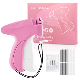 Stitch Gun for Clothes, Micro Stitch Gun, Tagging Gun for Clothing, Includes 6 Needles, 0.2'' 1000 Black & 1000 White Fasteners, Quick Stitch Sewing Gun