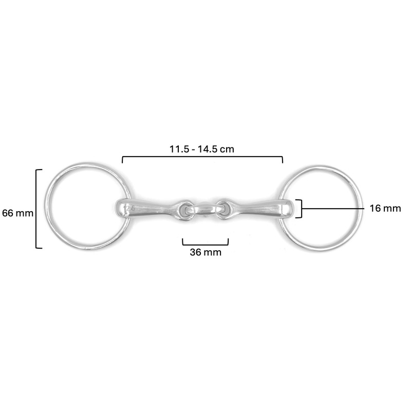 Equine Smile ES0117 Water Snaffle Bit Double Broken Stainless Steel