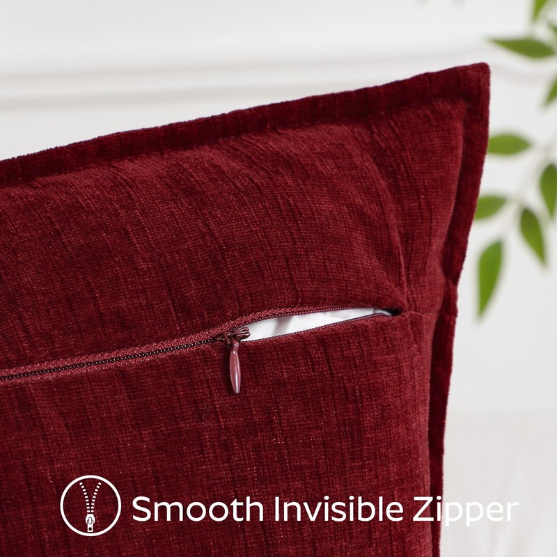 Sungeek Set of 2 Soft Chenille Cushion Covers 45x45cm Square