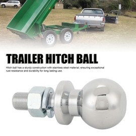 Trailer Hitch Ball, 2" Diameter, 1.75 Ton) 3,500 lbs.) Stainless Steel Universal Fit Tow Hitch Ball, For Rv Farm Trailer Off-Road Vehicles, Replacement Gooseneck Ball Hitch, White