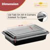 CHEF ROYALE 1 Compartment Meal Prep Containers BPA Free Reusable