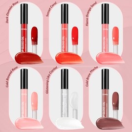 Dmsky 24 Pack Lip Gloss Set, 6 Colors Shiny Soft Lip Gloss Bulk, Lip Oil for Dry Cracked Lips Moisturizing Nourishing,Lip Stain With Rich Varied Color