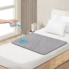 DUJUIKE Waterproof Mattress Protector, Washable/Absorbent Incontinence Sheet for Incontinent Adults/Children Bedwetting, Pet Urinating Pad, Sofa Cushion,Anti-slip Design(Light Grey,85 x 90 cm)