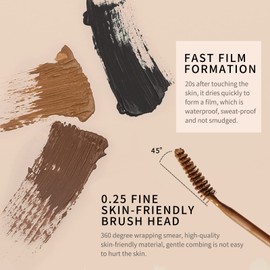Waterproof Eyebrow Gel for Long Lasting,Unique Feather Design Tinted Eyebrow Mascara,Soft Textured Natural Daily Look Eyebrow Makeup,Brow Tattoo Longwear Vegan and Cruelty-Free (Light Brown)
