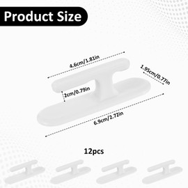 Skrfren 12 Pieces Blind Cord Twister, Safety Blind Cord Hooks, Adhesive Blinds Cords Holder, Child Proofing Wind Up, Window String Holder for Home Office, White