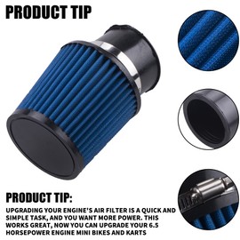 MRELC High Performance Upgraded Air Filter adapter Intake Spark Plug Kit for Predator 212cc 6.5 Hp Engine Mini Bike Go Kart Racing（Blue）