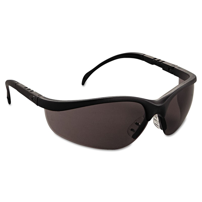 MCR Crews KD112 Klondikke Safety Glasses - Black Frame, Grey
