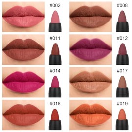BINGBRUSH- Juego de 8 lápices labiales de larga duración, hidratantes y suaves, lápiz labial mate definitivo para maquillaje