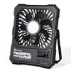 QUMOX Ventilatore da Campeggio Ricaricabile 20000mAh con Luce LED, Telecomando,
