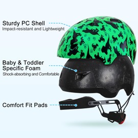 MHJY Toddler Helmet, Baby Infant Bike Helmet Adjustable for Toddlers Age 1-3 Boys Girls for Scooter Skateboard Cycling
