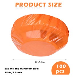 Framad 100 Pcs Smoke Detector Cover, 3.94 Inch, Orange Plastic with Elastic Band