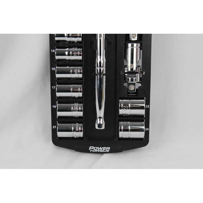 Power Torque rachet and socket set, 15 pc, Metric sockets,