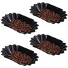 4Pcs Coffee Beans Oval Tray, Black Coffees Beans Cupping Sample