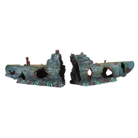 Aqua Della, Aquarium Decoration Sunken Ship 1 20 x 10.5 x 12.5 cm Polyester Resin Non-Toxic and Neutral Suitable for Fresh and Salted Water Aquarium