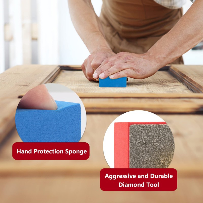 SZSYD 4Pcs Diamond Hand Polishing Pads for Sanding Ceramics Glass