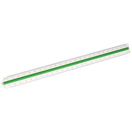 ALVIN 241P 12" Drafting Ruler for Drawing, Planning, and Design, High Impact Plastic Engineer Triangular Scale