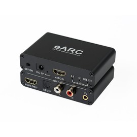 HDMI Earc/arc Audio Extractor, HDMI Earc to RCA R/L+ Optical+3.5mm Audio Converter